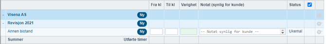 Legg til aktivitet i ukemal2