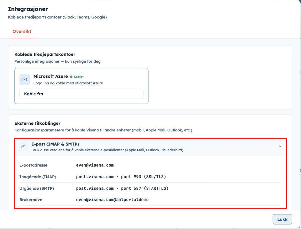 E-post (IMAP & SMTP)