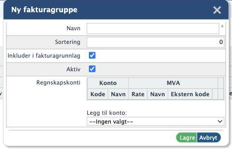Dialogen Ny fakturagruppe