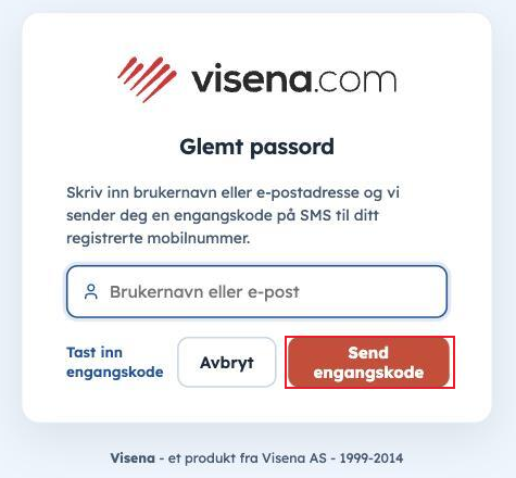 Siden Glemt passord