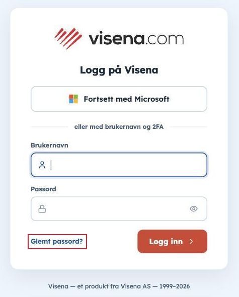 Innloggingssiden med Fortsett med Microsoft