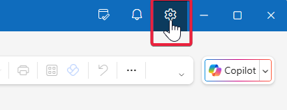 Tannhjulikonet i Outlook