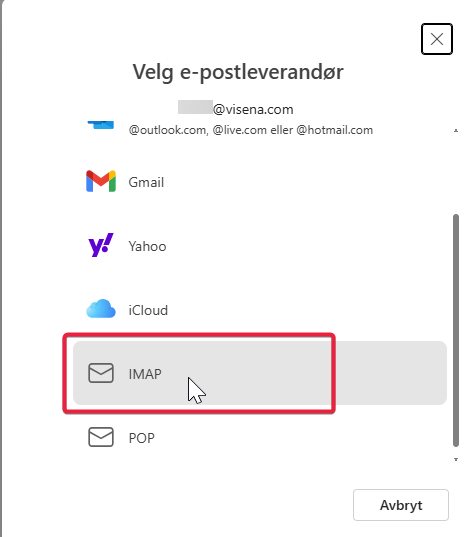 IMAP som kontotype
