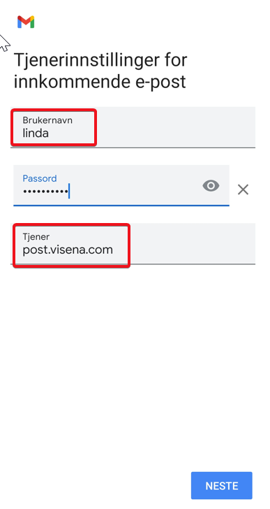 IMAP-tjener post.visena.com