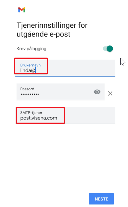 SMTP-tjener post.visena.com