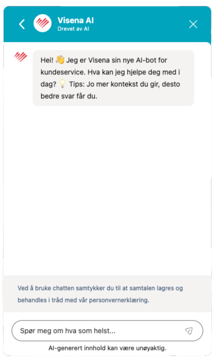 AI-chatten i hjelpesenteret